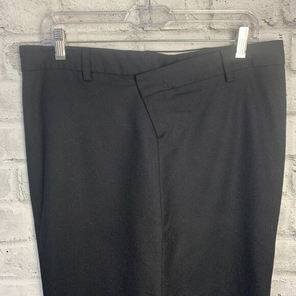 L.A.M.B. Y2K Black Wool Crisscross Waist Ruffle Stretch Wiggle Pencil Skirt - Picture 2 of 15
